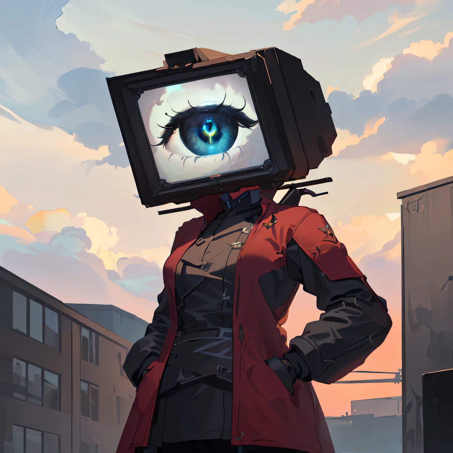 masterpiece, best quality, (extremely detailed CG unity 8k wallpaper), (best quality), (best illustration), (best shadow), absurdres, realistic lighting, (Abyss), beautiful detailed glow, art by PeterMohrBacher, monitor head, eye on monitor