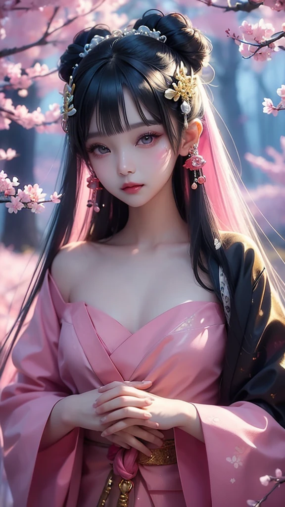 surely! Here are the English prompts to create the image you want::

--- Creating an image of the Japanese goddess Konohanasakuyahime, Her beauty is clearly expressed, Perfect skin as seen in the reference photo. She should be looking forward, Praying with hands together, With eyes wide open, And smile brightly. In the background、A luxurious mix of pink cherry blossoms and gold accents。, Highlighting her elegance and grace.

--- this is、Let the artist guide you in creating the image you have in mind..