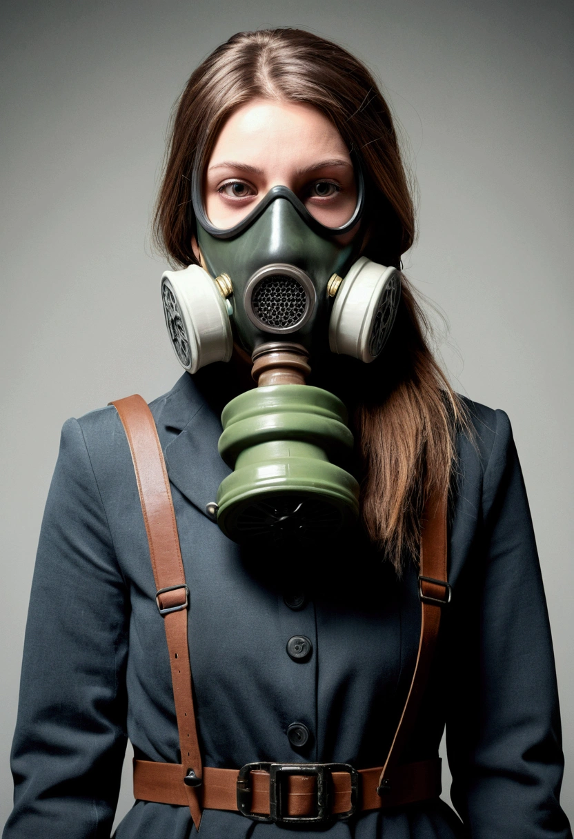 Fart girl with gas mask