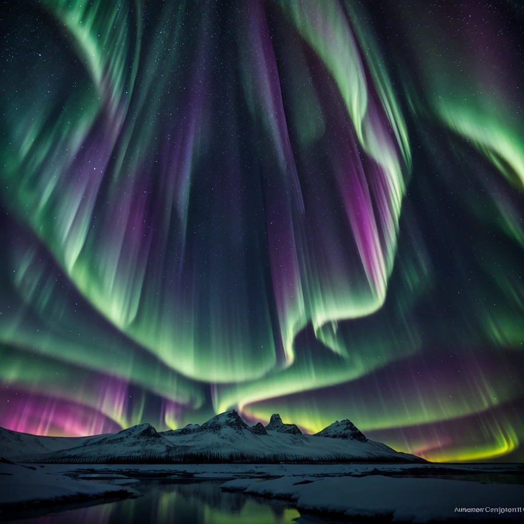 3D rendering of abstract background, Northern lights