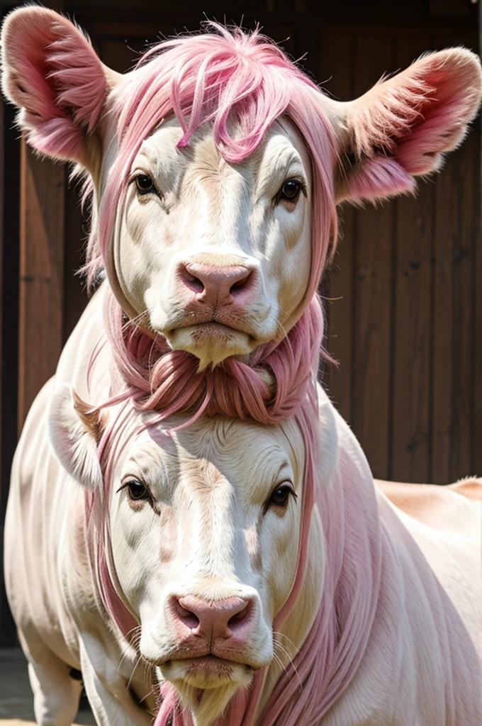 Song Mingi cow hybrid with pink hair