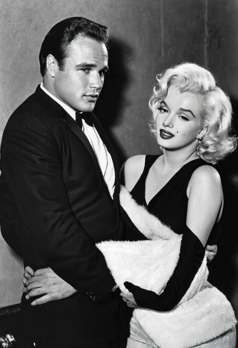 Actor Marlon Brando and Actress Marilyn Monroe as a couple 