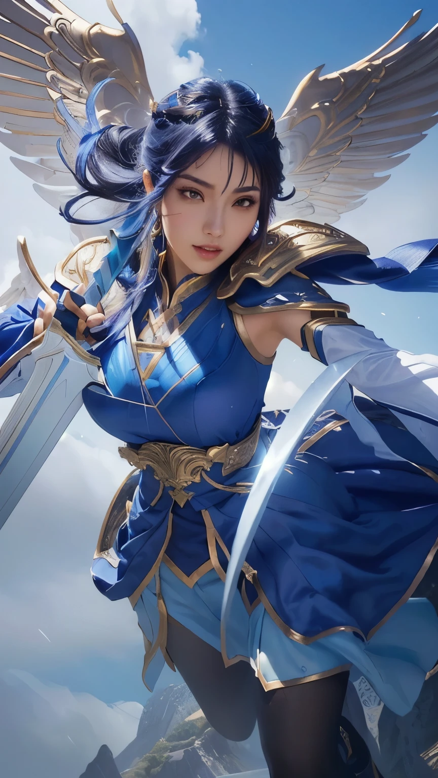 a close up of a woman with a sword and wings, zenra taliyah, extremely detailed artgerm, official splash art, youthful taliyah, ! dream artgerm, artgerm lau, ashe, ig model | artgerm, style artgerm, artgerm style, artgerm detailed, character splash art, qiyana