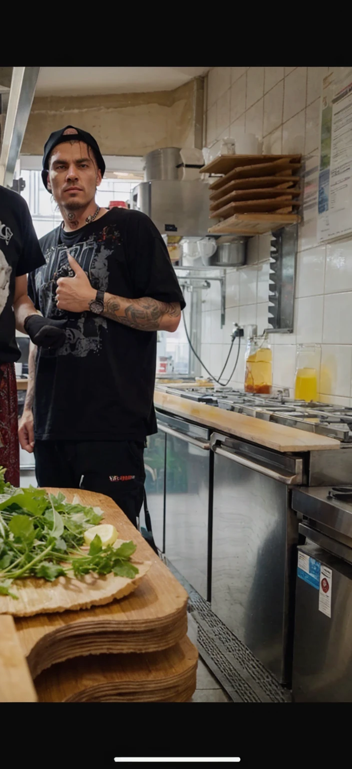 Make the person in the picture look like a thug and make an evil expression