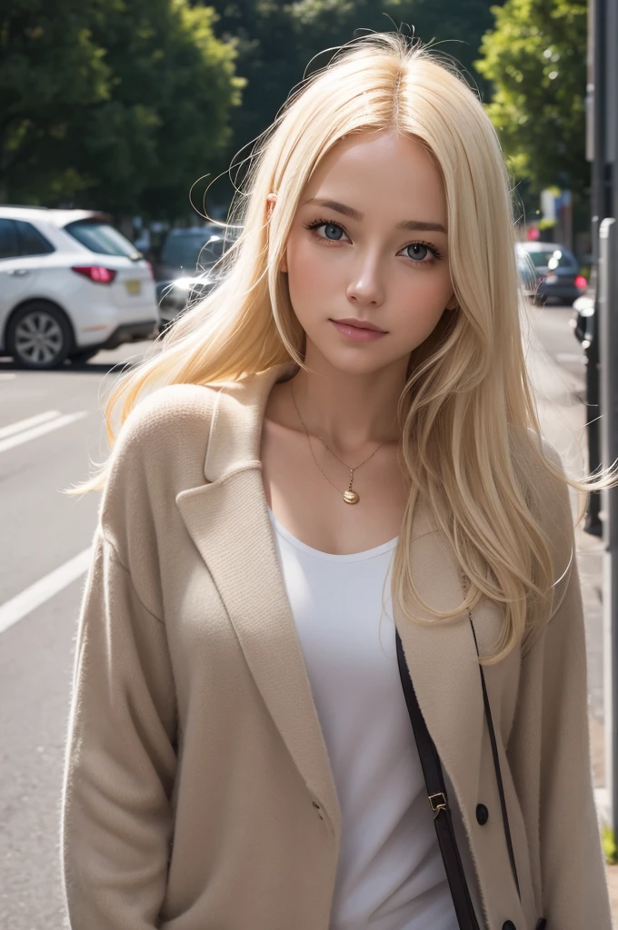 Woman with light blonde hair, approximately 30 years old