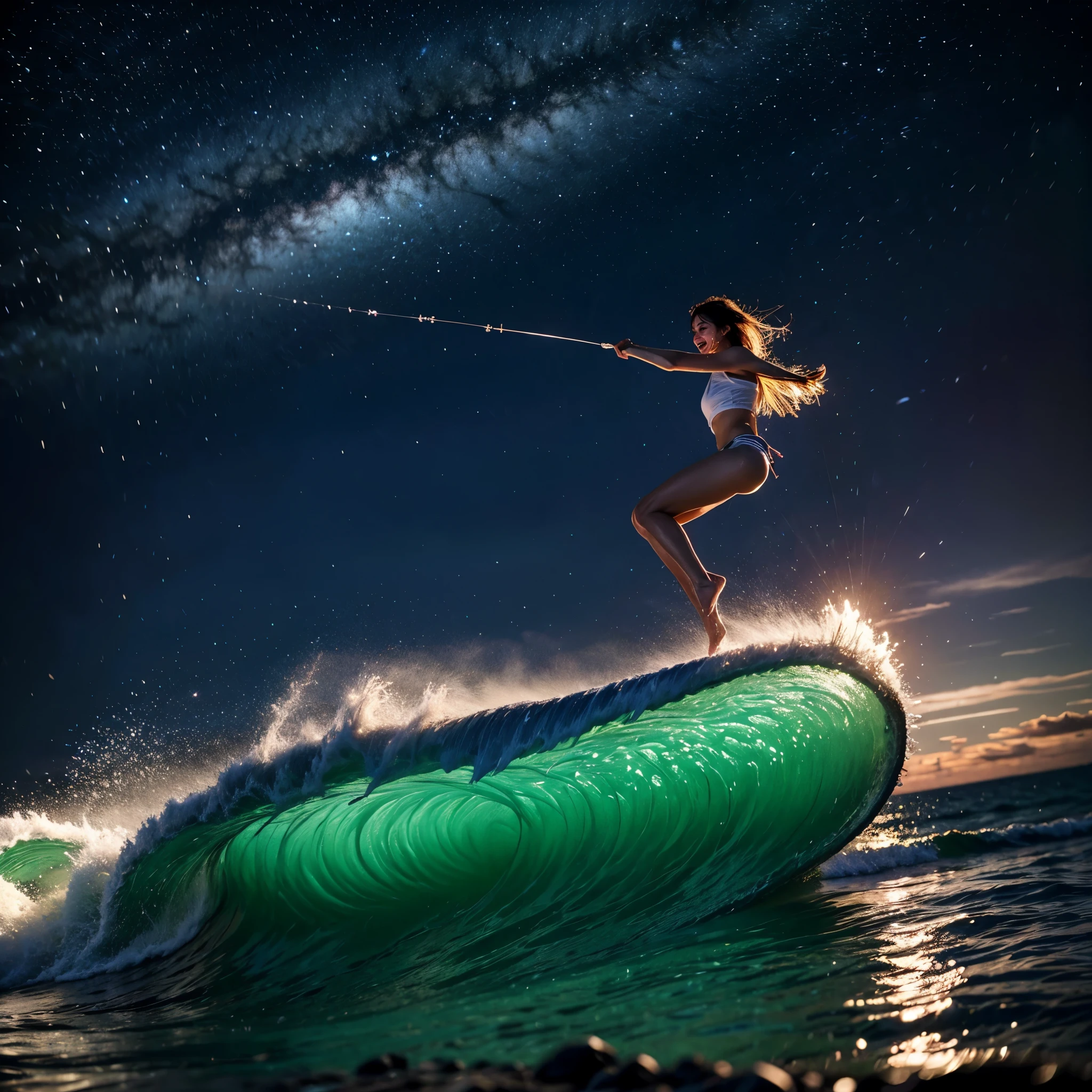 (ZoomedOut:1.28, Wide-shot) (Epic photo of surfer magazine:1.37).(Full of Water, Everything Wetted:1.6) WetHair (extremely detailed KAWAII Girl)(SparklingHighlights:1.28), Dynamic Joyful Expressions LifeLike Rendering (ManoErina:1.0) . Overflowing Gigantic Sideboob (Clearly Visible Beautiful Breast to Buttocks Line) Tiny and Roundly Butt, Detailed wet clothing texture, (Sloppy Surfboard:-1.2) Riding on waves, TyndallEffect(Starry Water Particles:1.32)