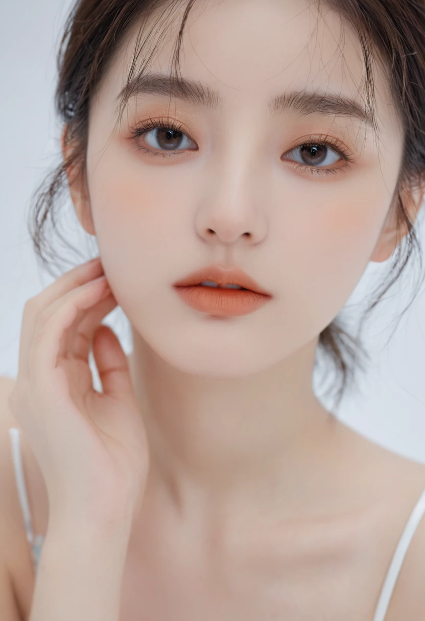 (8K, best quality, masterpiece:1.2), (Practical, photoPractical, photo-Practical:1.37), Extremely detailed, Beautiful and delicate eyes, Beautiful and delicate nose, Small Breasts, masterpiece, Midwinter,,1 Girl, Solitary,Practical, black eyes, Lips, Brown eyes, Delicate face, Facing the Focus, Thin face,