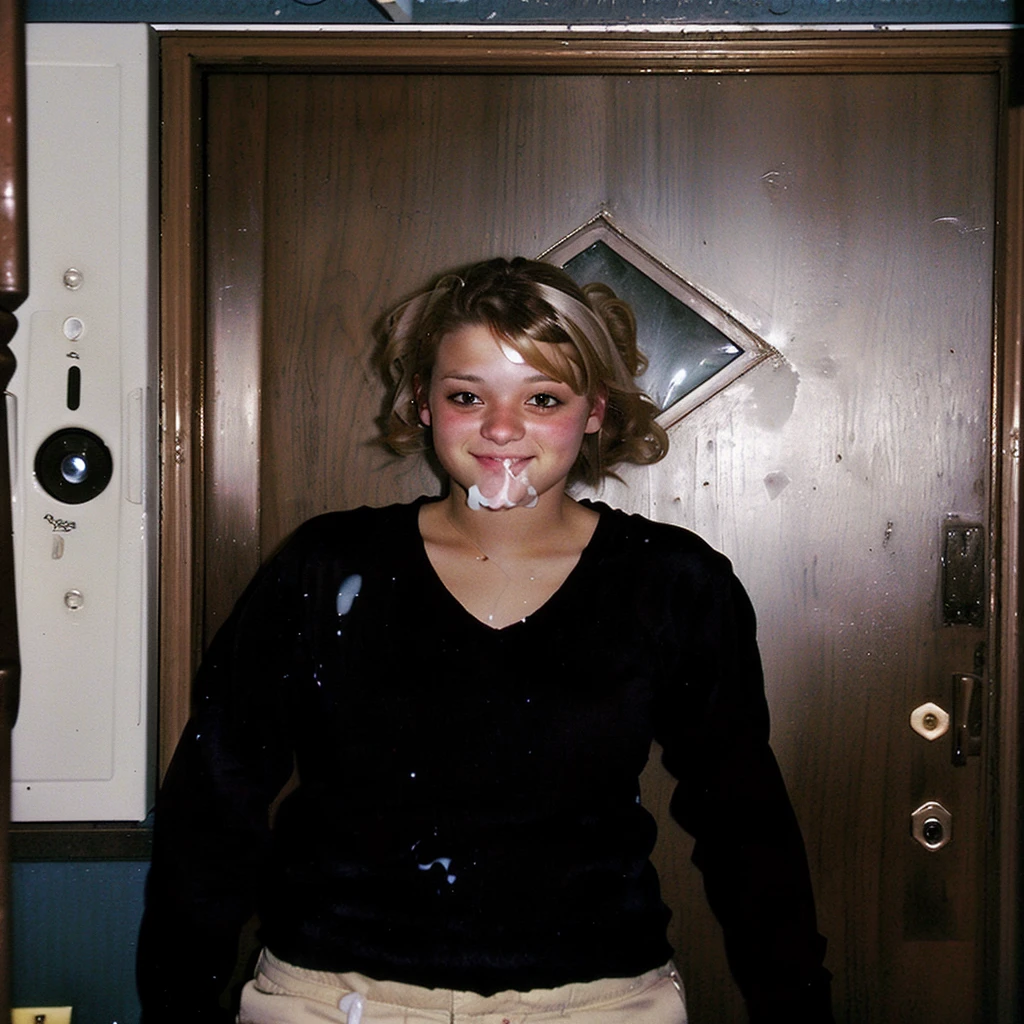 there is a nude woman standing in front of a door, taken in the late 2000s, photo 2 0 1 0, taken in the mid 2000s, 2 0 0 5, 2005, taken in the 2000s, jenni pasanen, katey truhn, 2 0 0 4, blowjob, happy, swallow cum