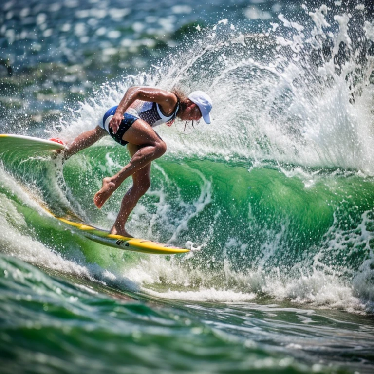 (ZoomedOut:1.28, Wide-shot) ZoomLayer (Epic photo of surfer magazine:1.37). (Full of Water, Everything Wetted:1.4) WetHair (extremely detailed Cute Girl in RED)(SparklingHighlights:1.28), Dynamic Joyful Expressions LifeLike Rendering (ManoErina:1.0) . Overflowing Gigantic Sideboob (Clearly Visible Beautiful Breast to Buttocks Line) Tiny and Roundly Butt, Detailed wet clothing texture, (Sloppy Surfboard:-1.2) Riding on waves, Sparkling water, TyndallEffect(Starry Water Particles:1.32), Whole Body proportions and all limbs are anatomically accurate