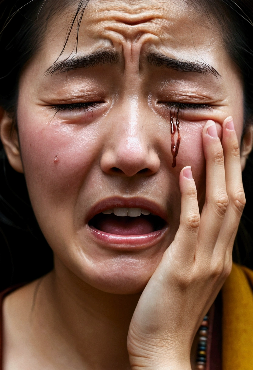 A woman crying uncontrollably、２８age