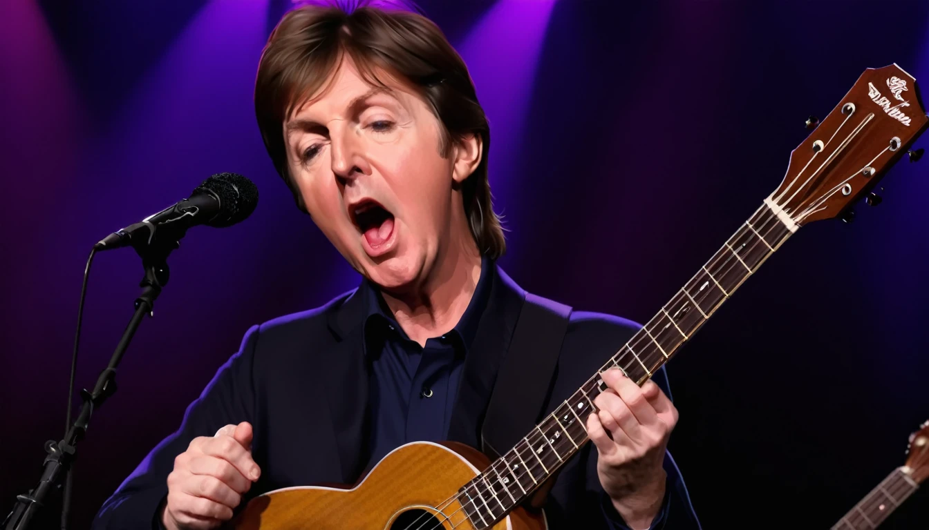 Paul McCartney tocando Ukulelê, by Genevieve Naylor