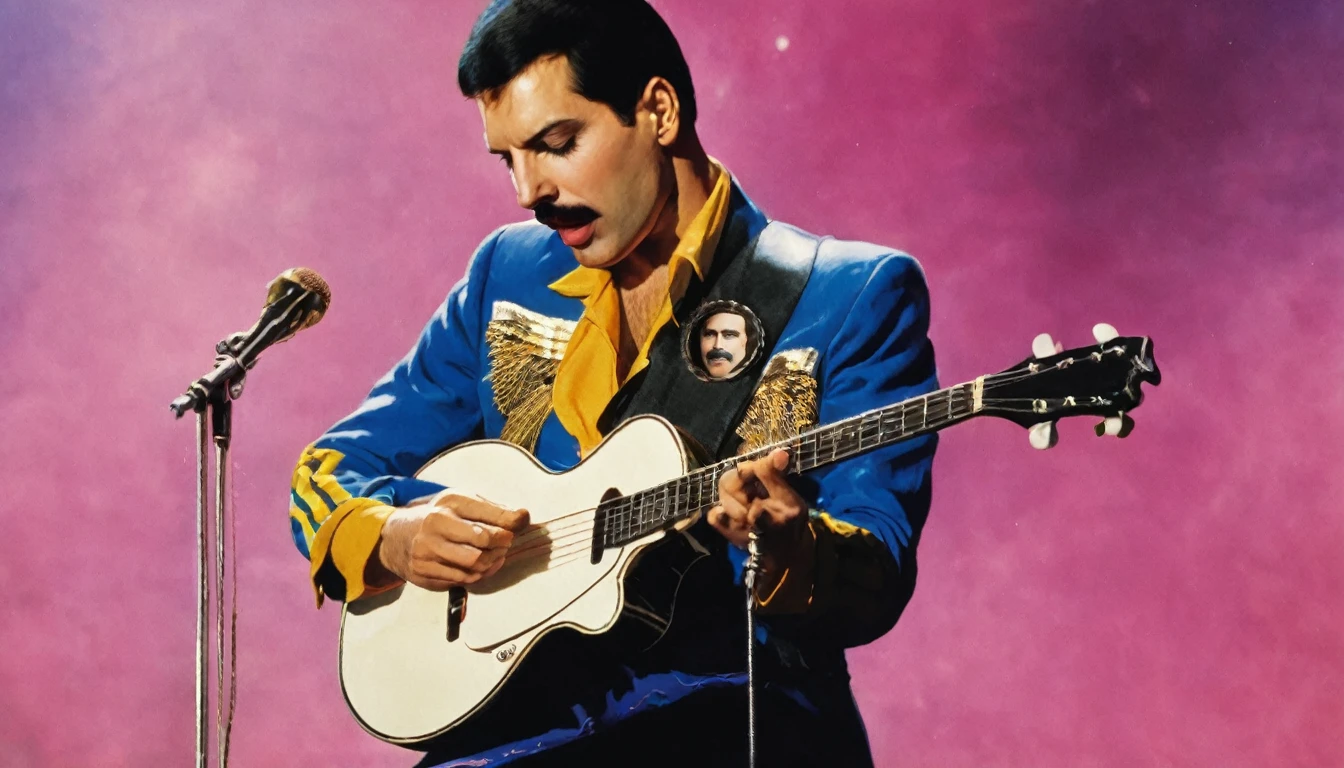 Freddie Mercury tocando Ukulelê, by Genevieve Naylor 
