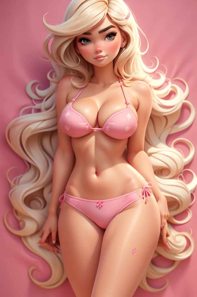 Kate Upton long hair, pink fushia bikini, barbie, blonde hair, straight hair, blonde