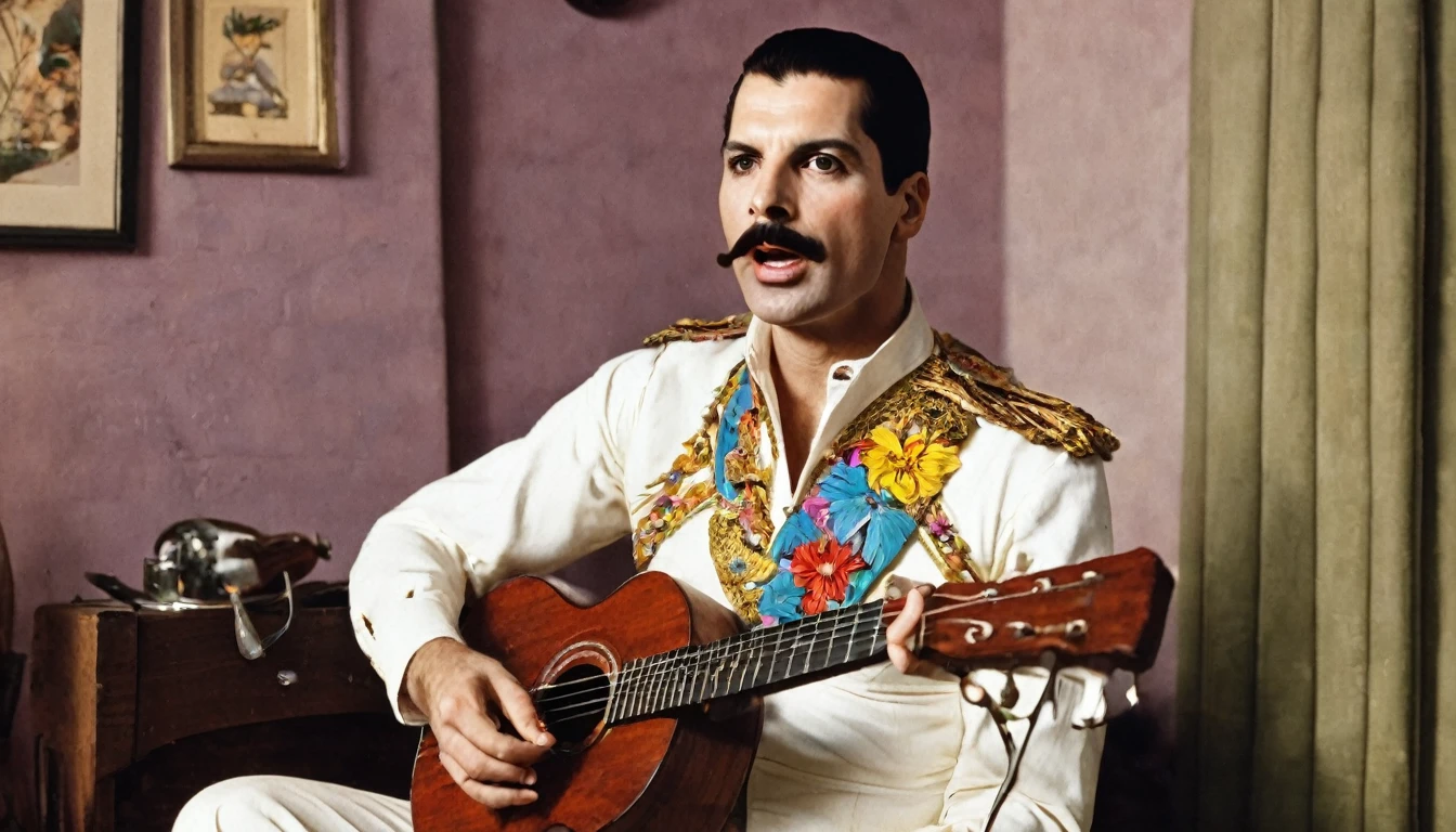 Old Freddie Mercury tocando Ukulelê, by Genevieve Naylor 