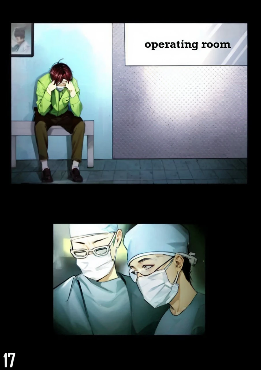  a man sitting on top of a bench next to a woman, webtoon, masked doctors, webtoons, manhwa, male physician, surgical mask covering mouth, medical depiction, (doctor), loss, loss comic, loss in despair, hospital!, hospital background, soma, [ horror game ], sad scene, sterile background, yaoi, g - man ending