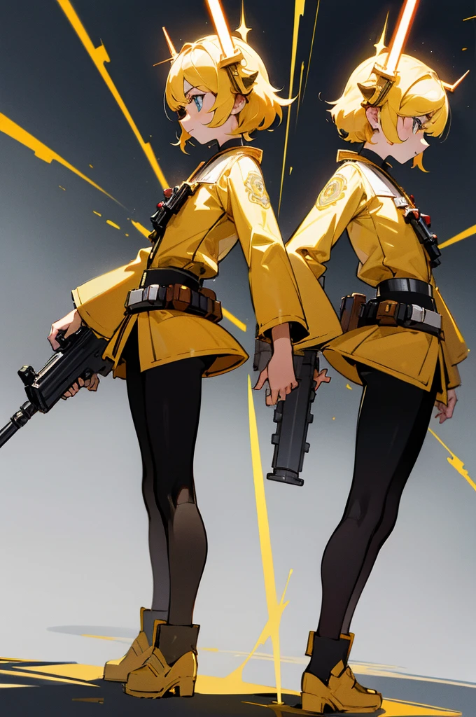 Twin blasters, star wars, double ornate blasters, golden and sivler colored