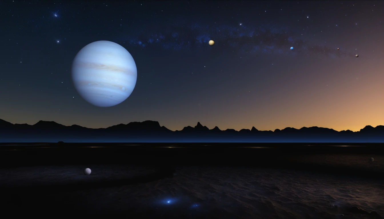Ukulele, por Genevieve Naylor (madrugada; Planet Venus, marte, Pluto, saturn in the background); HD image