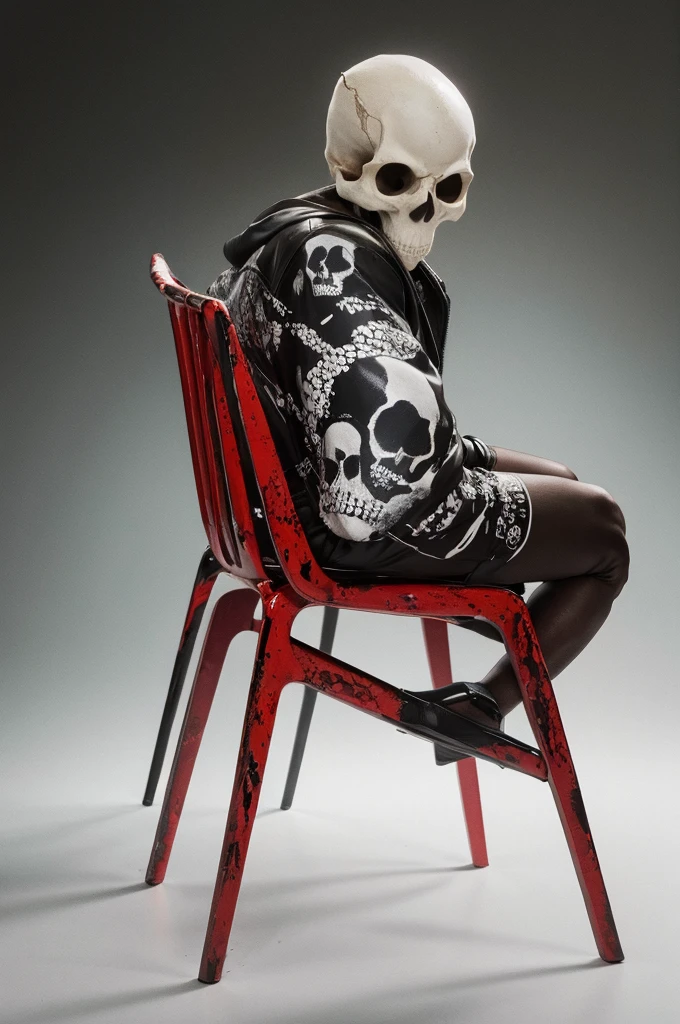 skull snake Blood Chair Abstract Painting 80's
