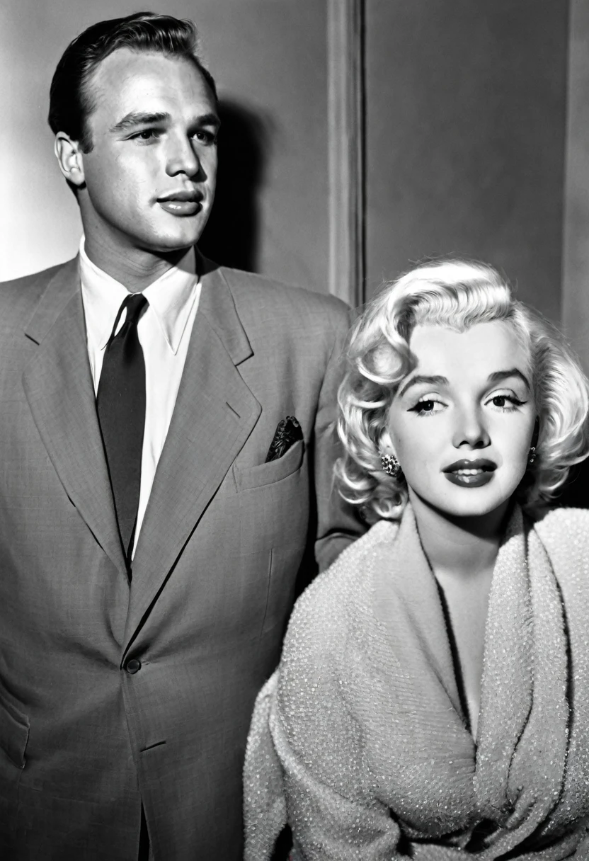 Actress Marilyn Monroe and Actor Marlon Brando as a couple