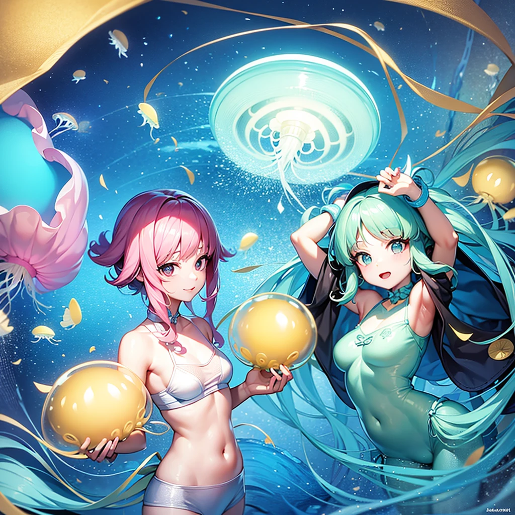 three girls(kochiya sanae, yukari yakumo(from Touhou) and ran yakumo(from Touhou)), massive breasts, enormus breasts, busty, thicc, naked breast, big nippels, big ass, smal waist, bimbo, heart eyes, ahoge, ahegao, blush, nude, full naked, yuri