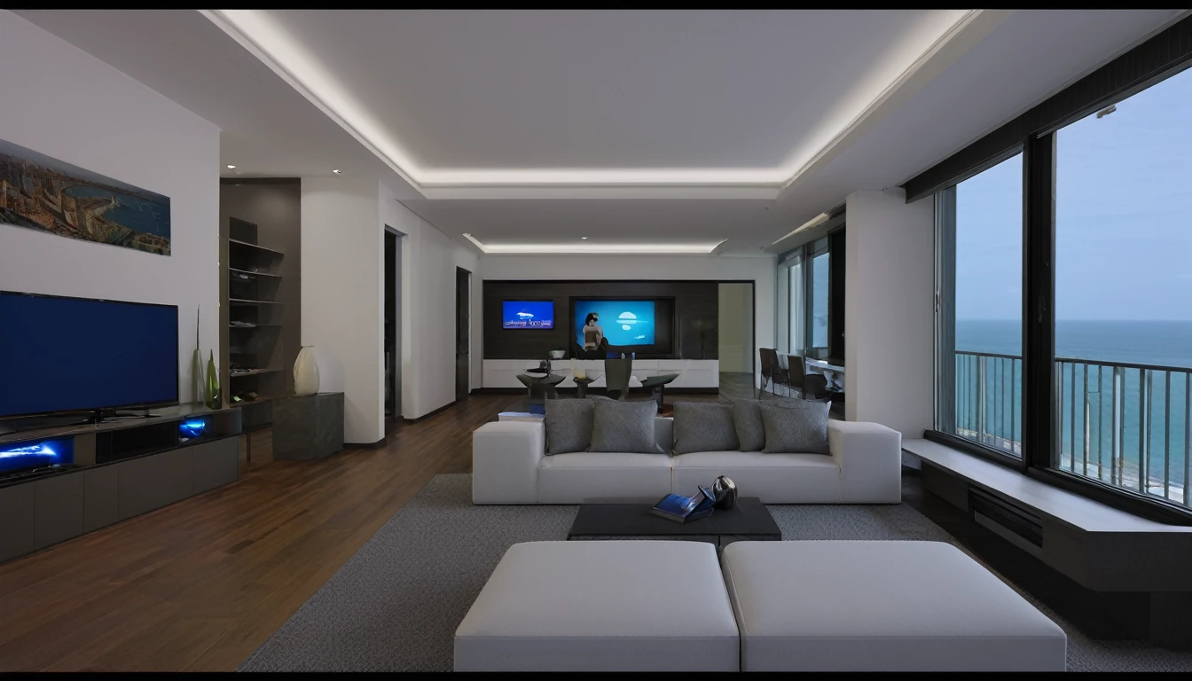 Living room with several TVs