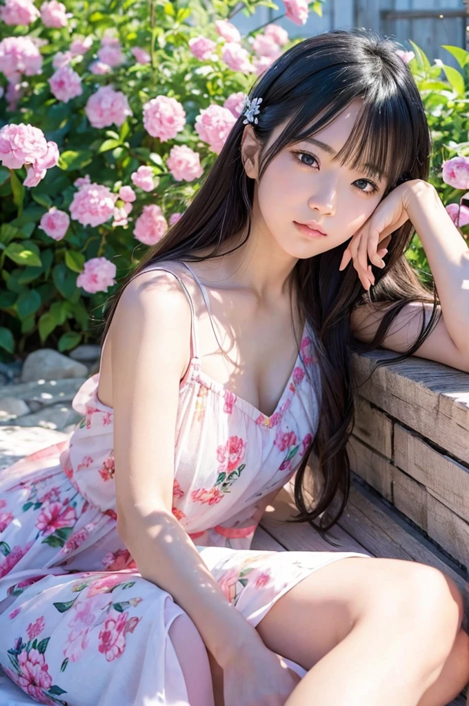 **prompt:**
A beautiful Japanese girl、Colorful large flowers々A scene of a woman relaxing surrounded by。Background of pastel colored flowers々Filled with、Soft light penetrates、The overall effect is a dreamlike and fantastical atmosphere.。The beautiful girl is wearing a thin dress、The skin is painted with a texture that makes it appear transparent.。The pose is lying down with arms stretched out.、Have a natural and relaxed posture。Her expression is calm、She has a dreamy expression as she bathes in the sunlight.。The technique of illustration、In addition to realistic expression of light and shadow、The subtle differences in the texture and color of the flowers are carefully depicted.。In portrait mode、Aiming for ultra-realistic live-action depictions。
**Specific elements:**
- Japanese beautiful girl - Pastel colored flowers々Background - Sheer dress surrounded by、肌が透けるような質感
- リラックスした自然体のポージング
- 穏やかでうっとりとした表情
- 光と影のリアルな表現
- 花の質感や色合いの微細な違いの丁寧な描写
- 縦画面の構図
- 超リアルな実写系の描写
このpromptに基づいて、I create illustrations that bring out the most of fantastical and beautiful scenes.。