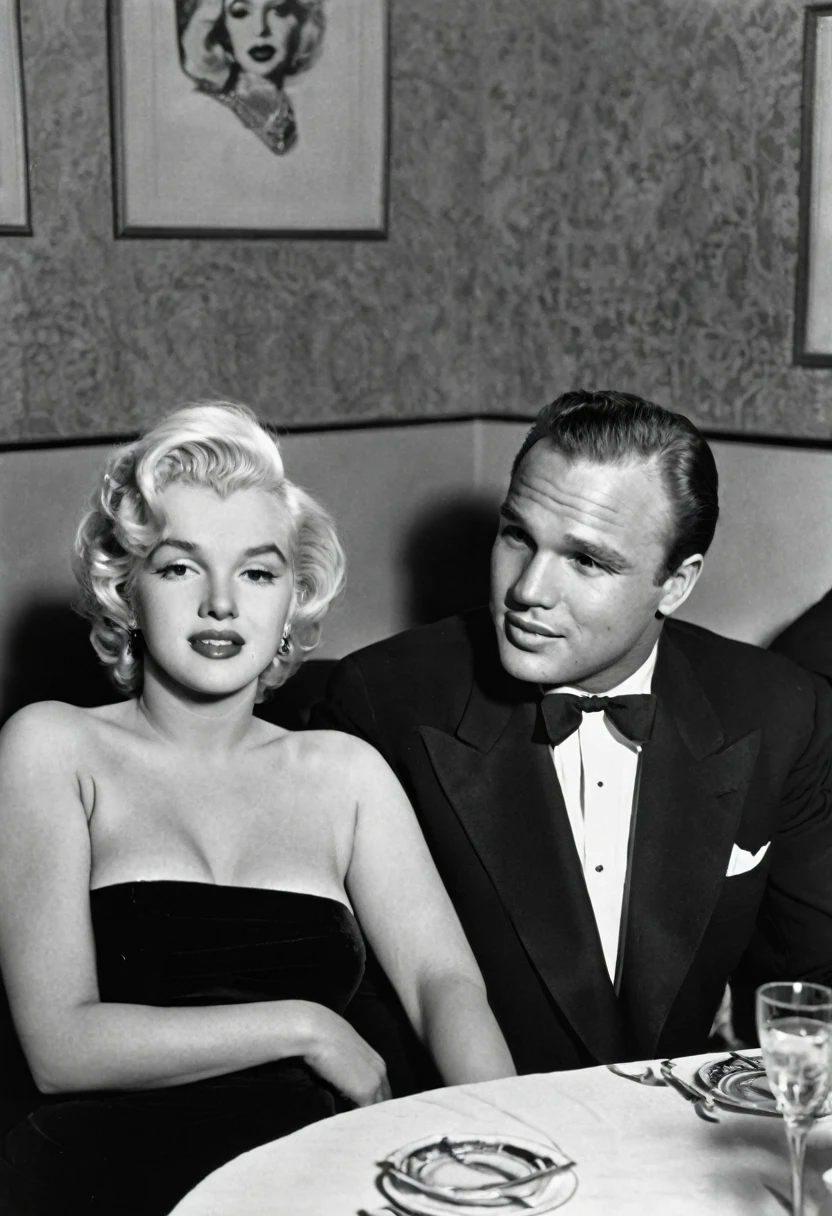 Actress Marilyn Monroe and Actor Marlon Brando as a couple