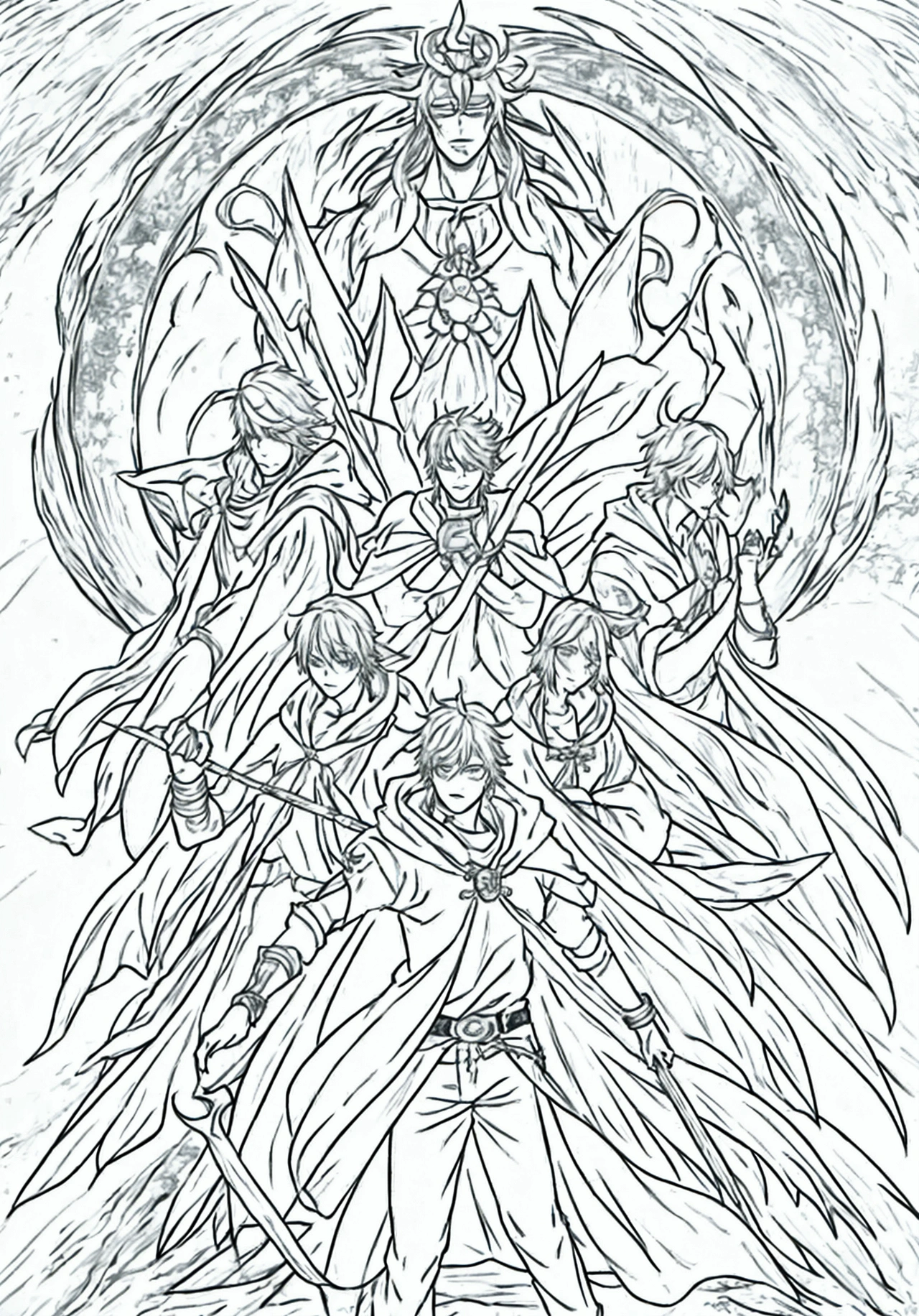 Anime manga Shonen style. 1 charismatic young man, main character, hero, sorcerer, guardian of the seals, golden bracelet of magic seals, messy upright hair, hood, blue googles, fantasy, magic, sorcery, dynamic pose, dynamic lights