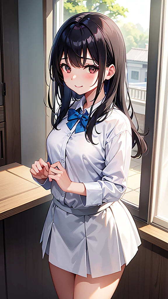 best quality,one girl,low twintails, glasses school uniform