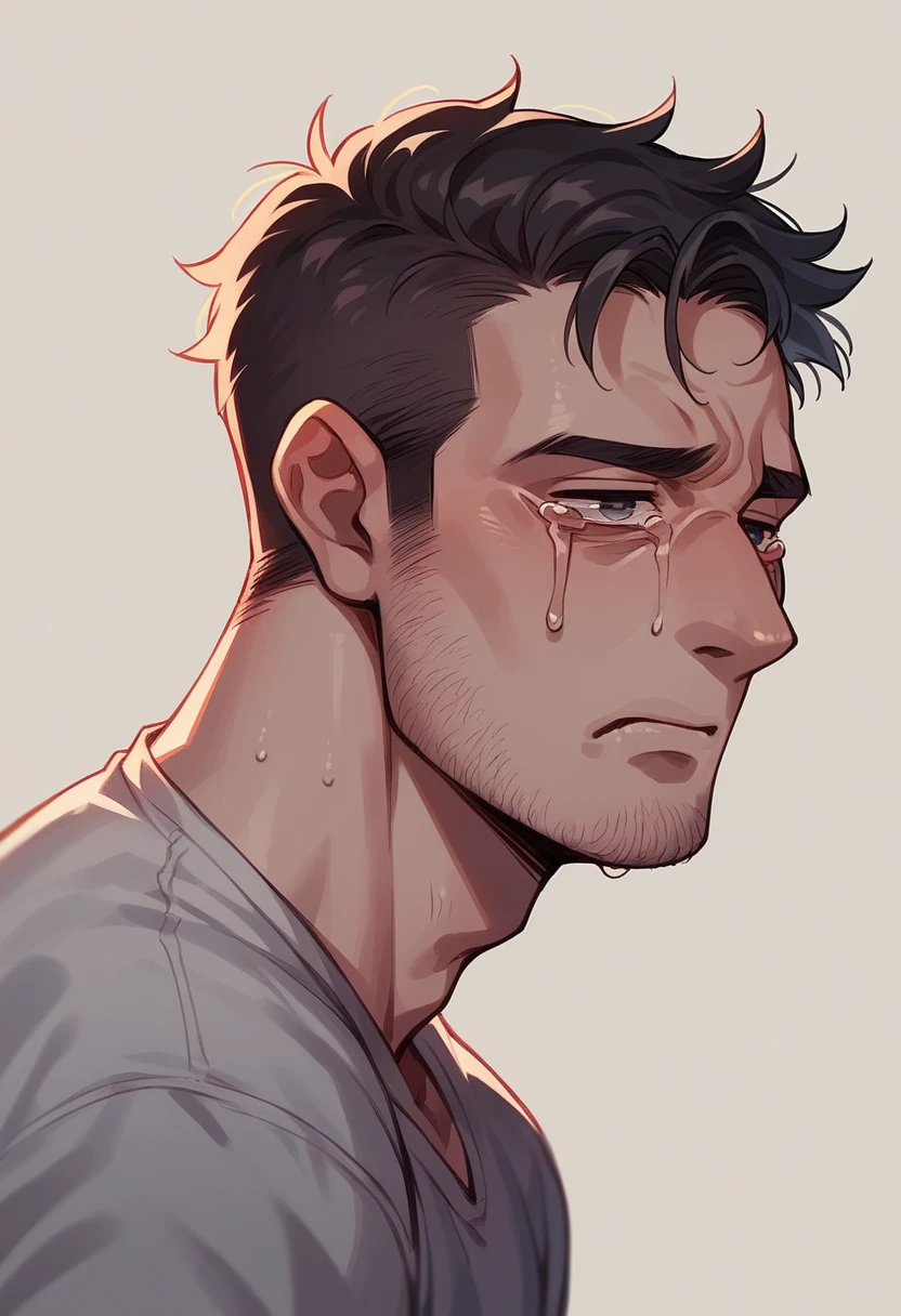 sad man crying