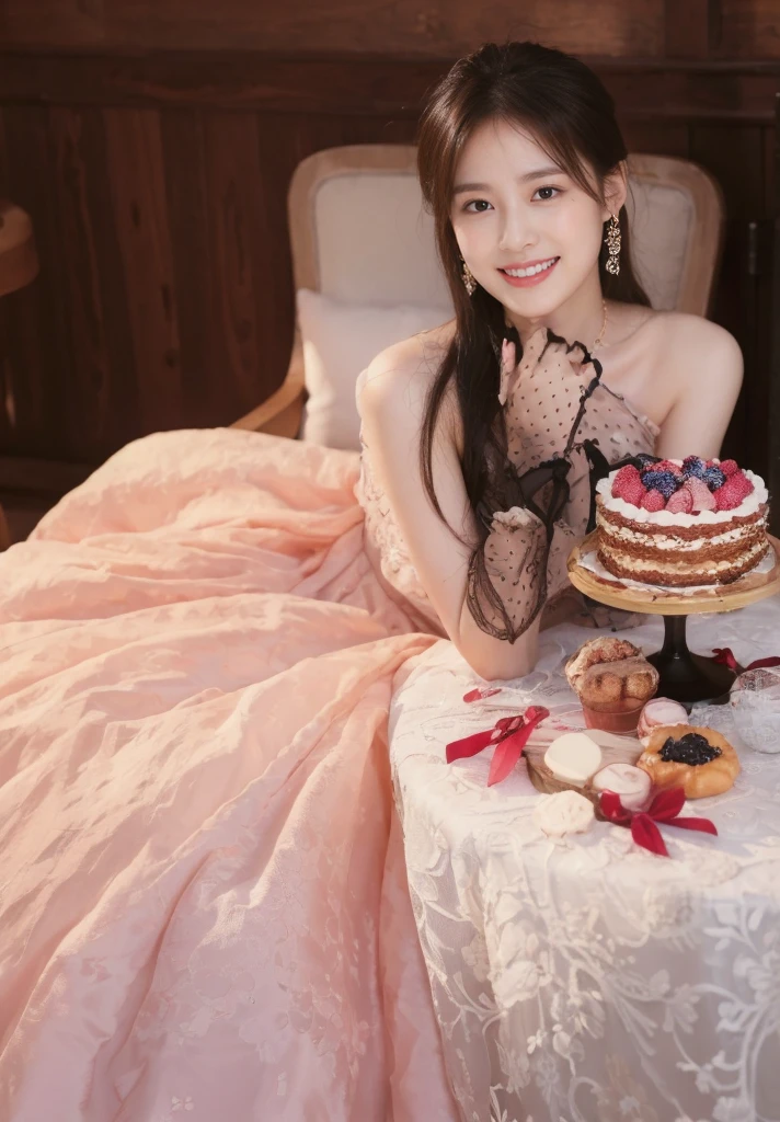((masterpiece, Top image quality, high resolution、solitary、Radiant Skin))(on the table, best quality, Practical, Very detailed, meticulous, high resolution, 8k wallpaper), Close-up portrait of a beautiful woman, like, Smile, Light brown messy hair, Perfect dynamic composition, 美丽meticulous的眼睛, Like the cover of a fashion magazine, On Campus