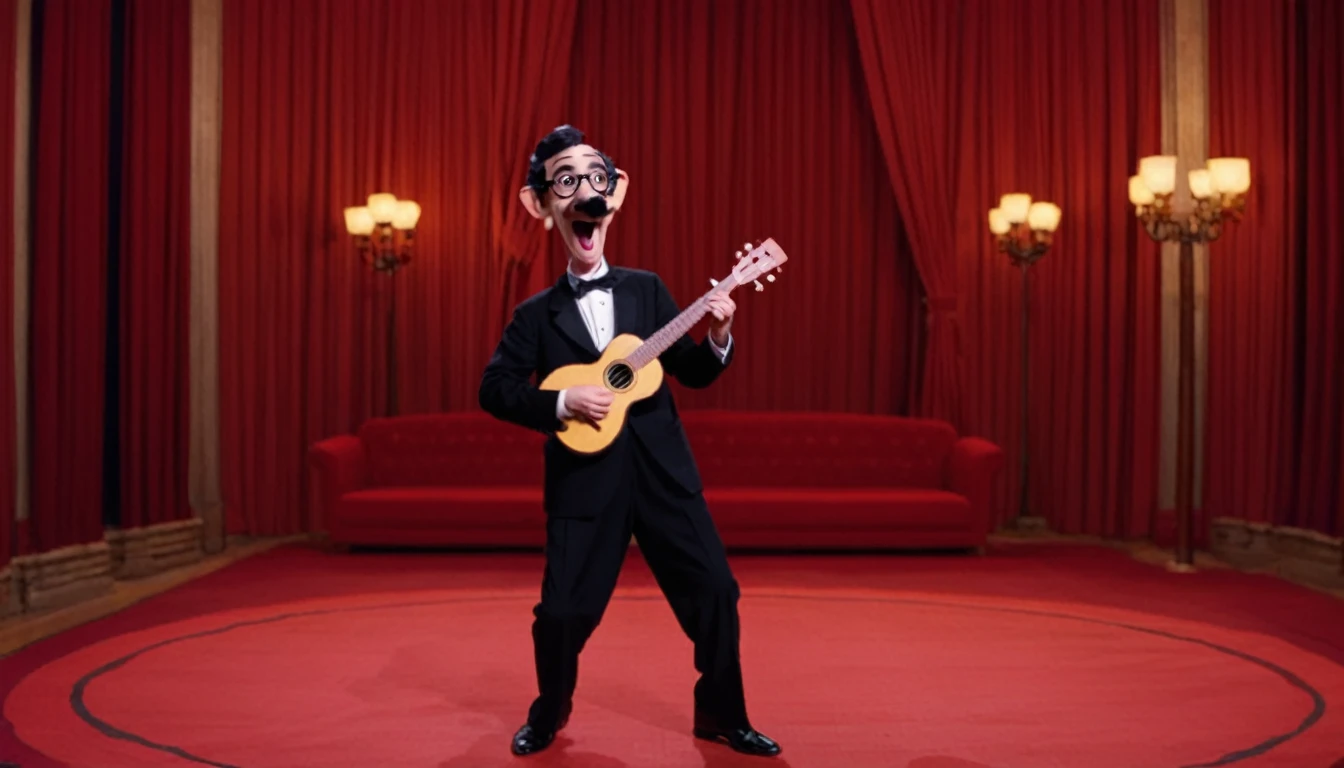 Groucho Marx( a night at the opera) playing Ukulele, by Genevieve Naylor 