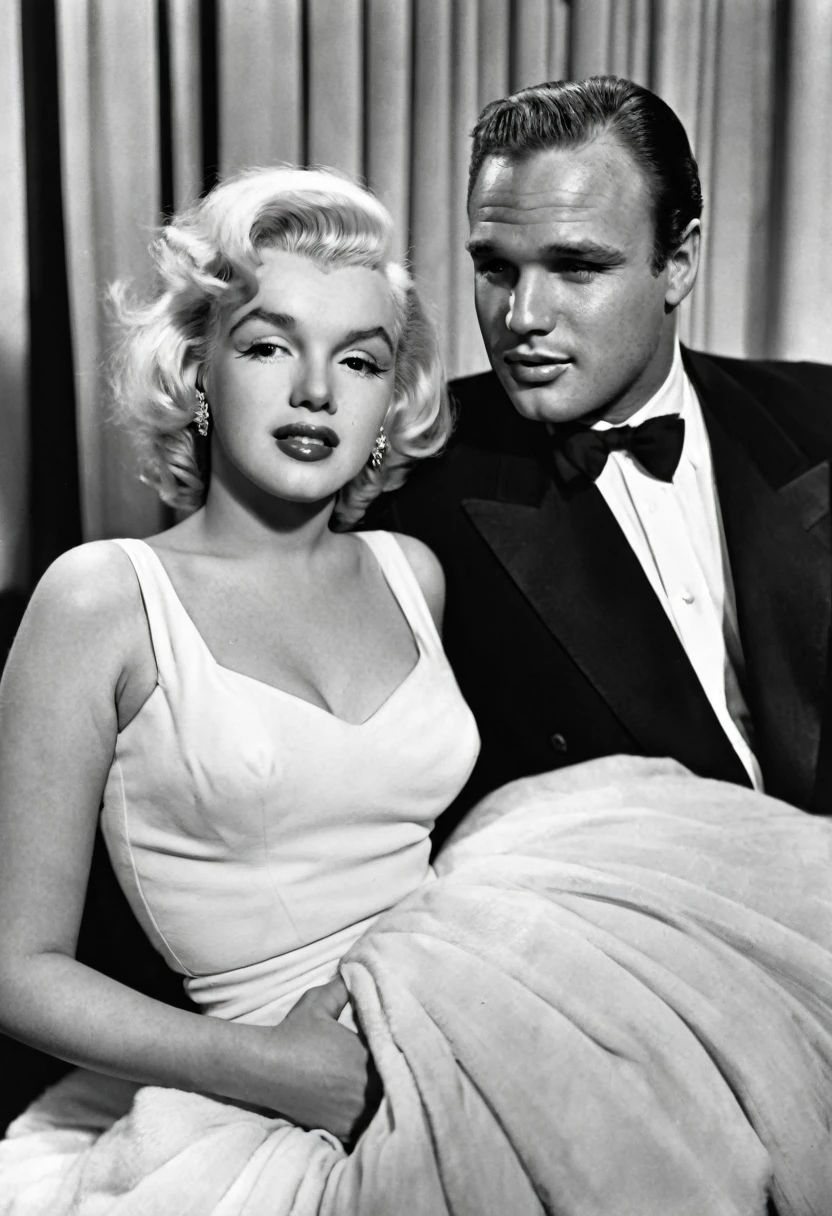 Actress Marilyn Monroe and Actor Marlon Brando as a couple