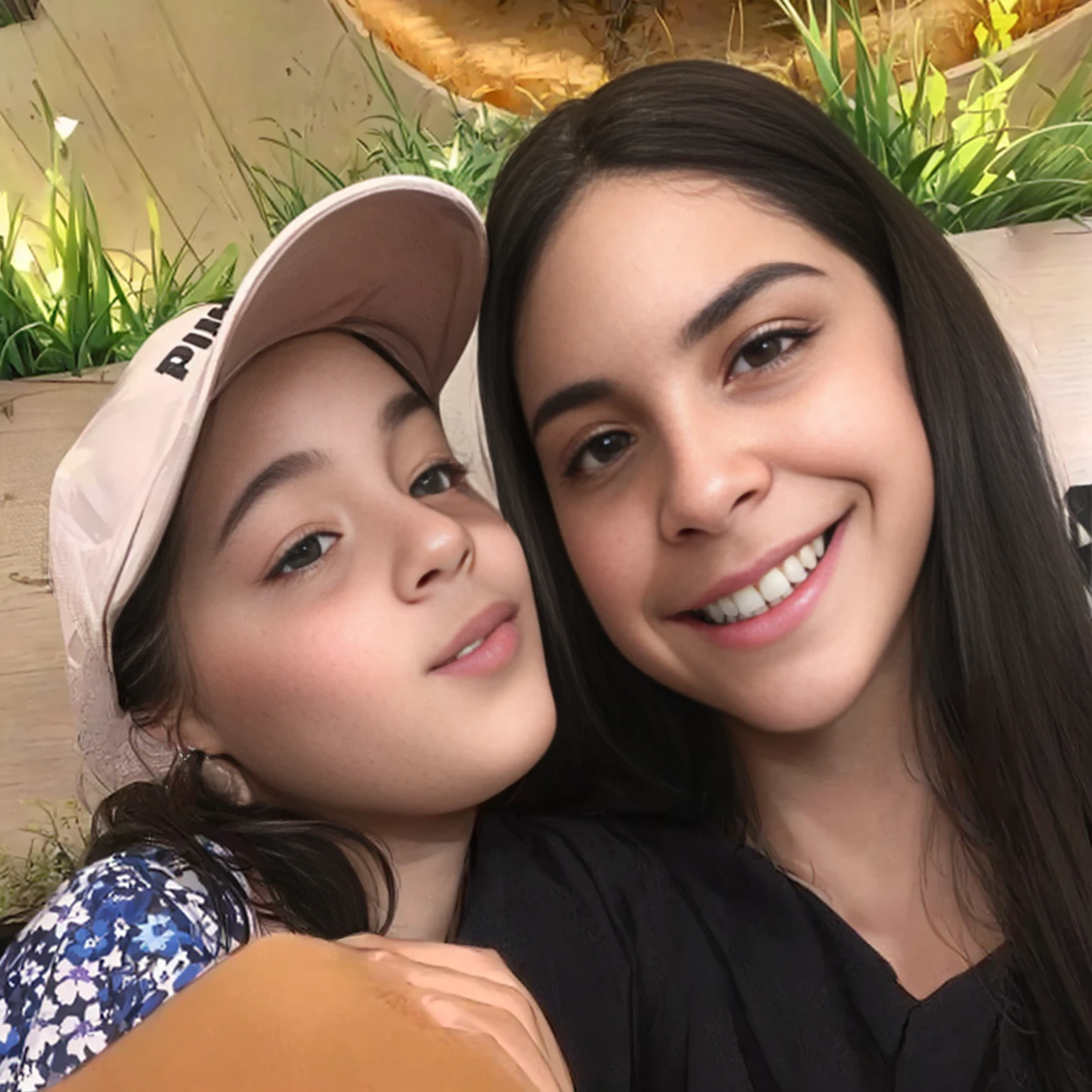 there are twogirls that are posing for a picture together, ๐ท absence and rumpleteazer, modeling for candy and gabanna, charli bowater and artgeem, taken at the beginning of 2020, profile image, sisters, twogirls, gorgeous faces, beautiful girls, both smiling at the camera, violet myers, cartoon, kawaii