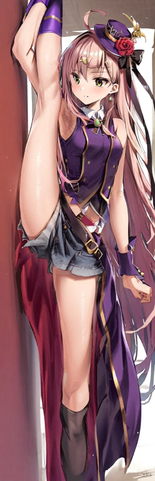 masterpiece, highest quality, Sophia Estido, Barrette, Pink Shirt, corset, Pencil Skirt, stockings, Knee-high boots, standing, ((Holding a sword in his right hand)), Combat pose、Spread your legs、Bend both knees slightly、Quiz Formula, Looking at the audience, rocky coast, big, null, (Squat:1.5)、(Spread your legs:1.5)、((Showing white panties))、Good lift、Showing off a white bra、Troubled face、climax、Excited、close your eyes、Open your mouth、ahegao、Sword Drawing Technique, Battoujutsu、Red cheeks、Shirt lift、Place your heels on the ground