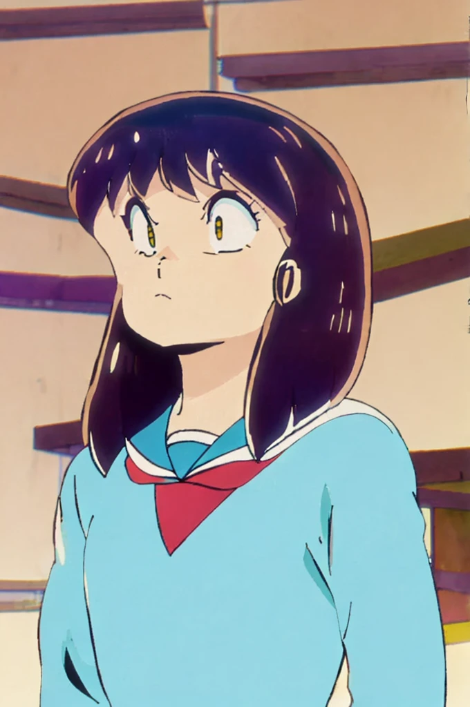 ((Masterpiece)), (best quality), (very detailed), ((very detailed)), 4k, (8k), three characters are standing in a line with their mouths open, urusei yatsura, in the art style of 8 0 s anime, 80s anime ova style, an retro anime image, 8 0 s anime vibe, 9 0 s aesthetic,screenshot, 8 0 s japanese uniform, 9 0 s japanese uniform, realistic style ,realistic cloth
