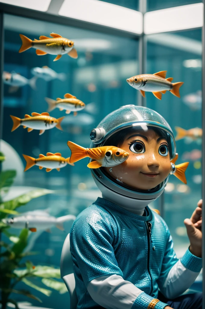 Including 6 fish people in one frame, good, in a spaceship, meeting, map of Bangkok, happy, happy, perfect quality, clear focus. (Clutter - Home: 0.8), (Masterpiece: 1.2) (Realistic: 1.2) (Bokeh) (Best Quality) (Fine Skin: 1.3) (Intricate Details) (8a) (Eyes that Detailed) (sharp focus), (happy) full body, fish man sitting in a meeting, clean background, long perspective composition, shot distance 85mm