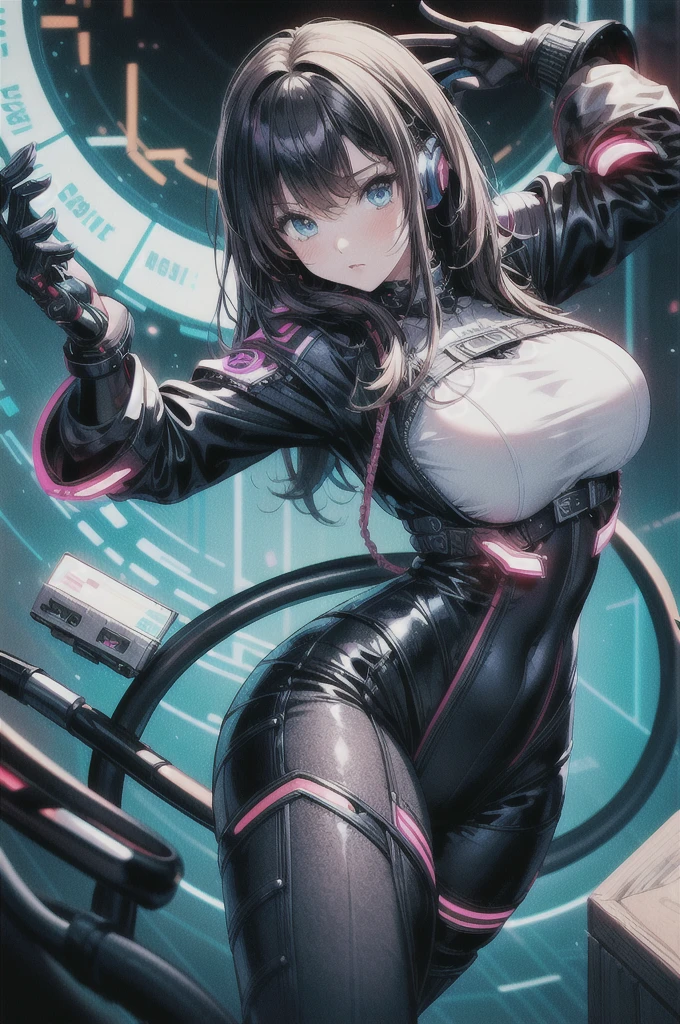 Ultra-high resolution, One Girl, Left-right attribute inversion, Fire and Ice, cyber punk,4K