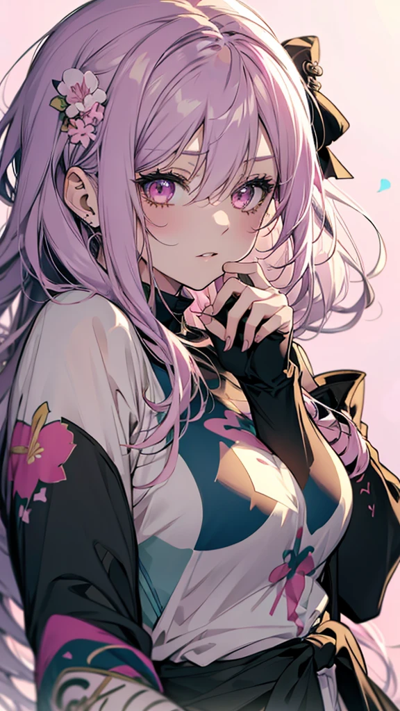 Close-up of a girl with pink hair and a pink background, Decora style illustrations, Anime atmosphere, 1 7 year old anime goth girl, Anime art style, Anime Aesthetics, Cute art style, Anime Style, Pastel Goth aesthetic, Anime Styleイラスト, Anime Style 4k, Anime Styleアートワーク, Anime Moe Art Style, Pastel Goth