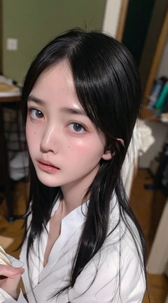32k, Highest quality, masterpiece, Realistic, Very detailed, photograph, High resolution, 行photograph, High resolution, Confused, Smoother light, Official Art, Written boundary depth, Bright light,
close, thin, Detailed face, anger, Fine and beautiful eyes, 19 years old Korean, cute, Highest quality real texture skin,
nude,