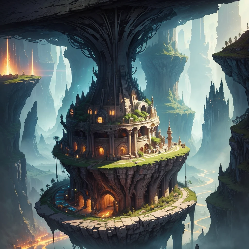 Best Quality,8k,Huge underground city,Underground Labyrinth,mysteriouultidimensional,A world beyond imagination,High Dimension,Fantasy,Different space,Nature,romantic,A world beyond imagination,Dream world,Huge river,masterpiece,最高masterpiece,perfection,