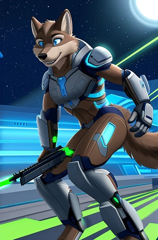 Larry (Zveropolis), wolf, Gray Fur, (brown body:1.3), beautiful blue eyes, Zveropolis, wearing futuristic armor, using a Pulse Rifle, Energy Rifle, Futuristic assault rifle, women's sandals, canine,wolf, detailed fur, male, second, paw pads, finger claws, viewer, 5 fingers, paws, 4 toes,holds, times, close to the camera, BREAK from nextel, for dating, by xenoforge, (difficult, high detail,digital photography, soft focus, RAW, close to the camera, smile, positive, Good, mood, Houses, смотрит на viewer, очень close to the camera, в Houses, is sitting, Photorealism, realistic, photorealistic,digital style, Subsurface scattering,очень close to the camera кольцо на пальце руки, masterpiece, Best quality, ultra realistic, 8 thousand.)