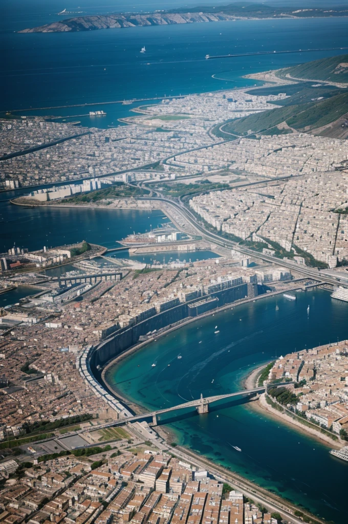 city of greece seen from above, but more modern