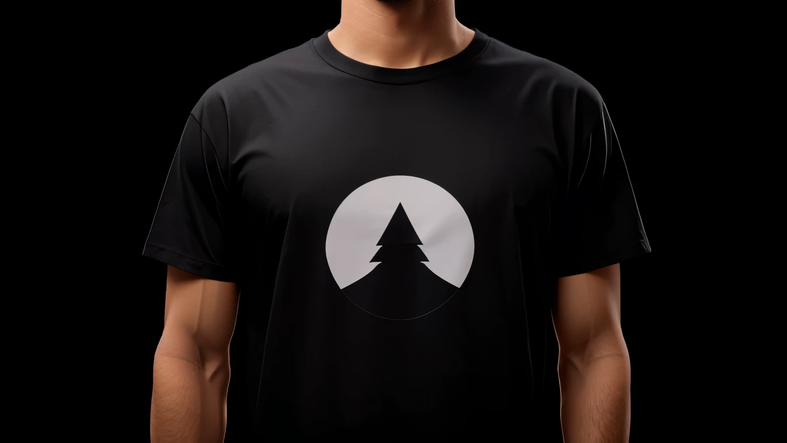 mockup of a black t-shirt without print