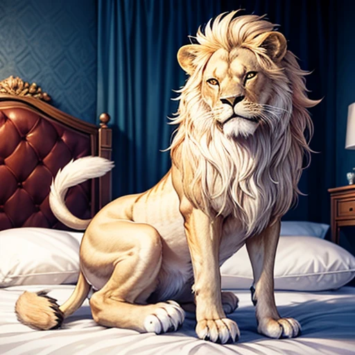 Lion beast beauty　Sit on the bed