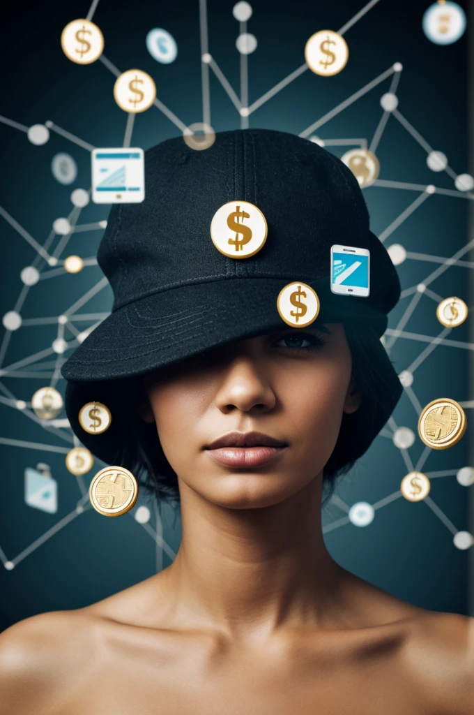 Give me a very striking image that focuses on digital financial freedom.