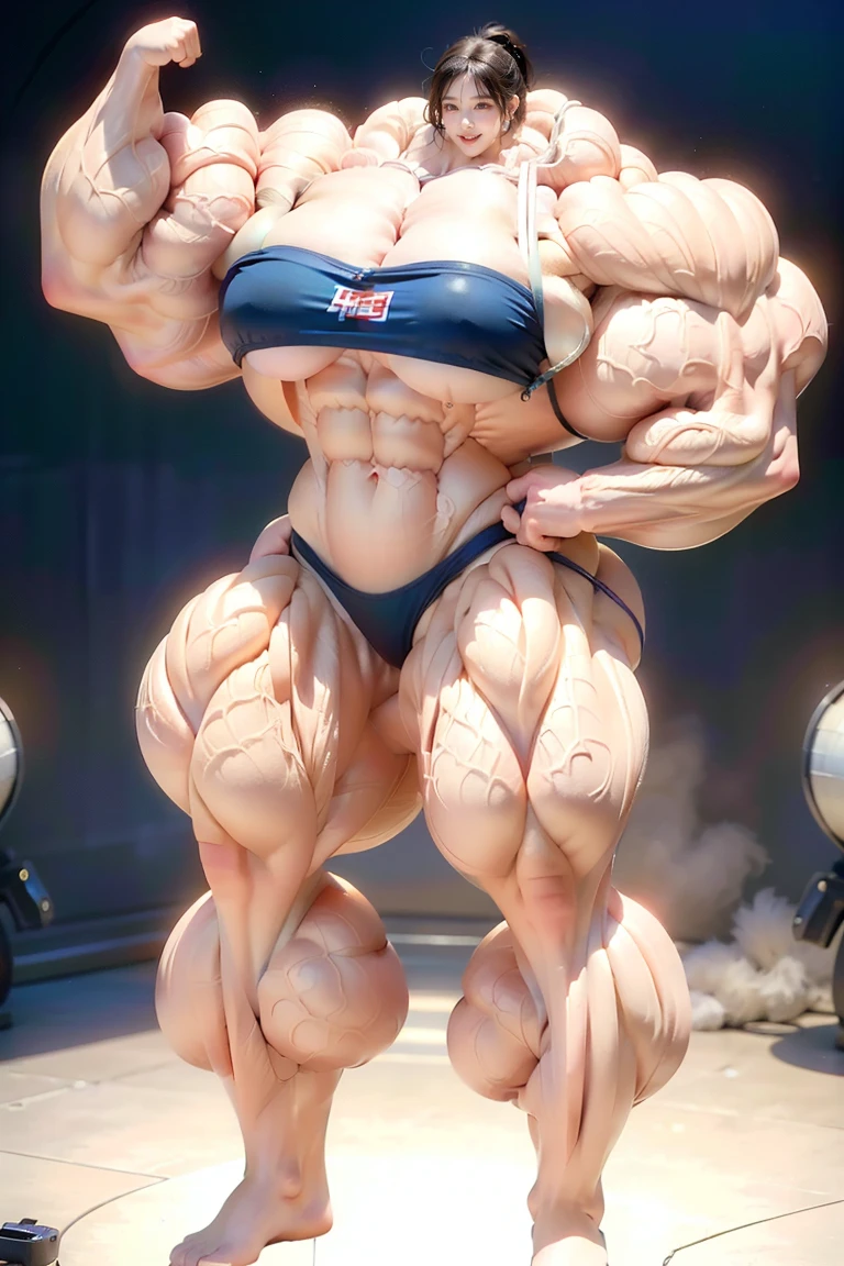 Highest quality、High resolution、Very detailed、Bright lighting、One girl、Full body photo、Black Hair、(((Short Hair)))、smile、tall、(((Big Tits)))、(((Bikini)))、(((muscular)))、(((Hyper huge Muscle:1.5)))、(((Incredibly large muscles:1.5)))、(((Extremely large muscles:1.5)))、huge、(((Huge body)))、((Long legs))、(((very thick paws)))、(((Expanding Body)))、(((Huge body)))、(((An immeasurably large body:1.2)))、(((Very small face)))、(((Unusually developed super huge breasts:1.2)))、(((Super Heavy Muscle:1.2)))、(((Hyper Heavyweight Muscle:1.2)))、(((Super huge body:1.2)))、(((Unreasonably small face:1.2)))、(((An extraordinary large body:1.2)))