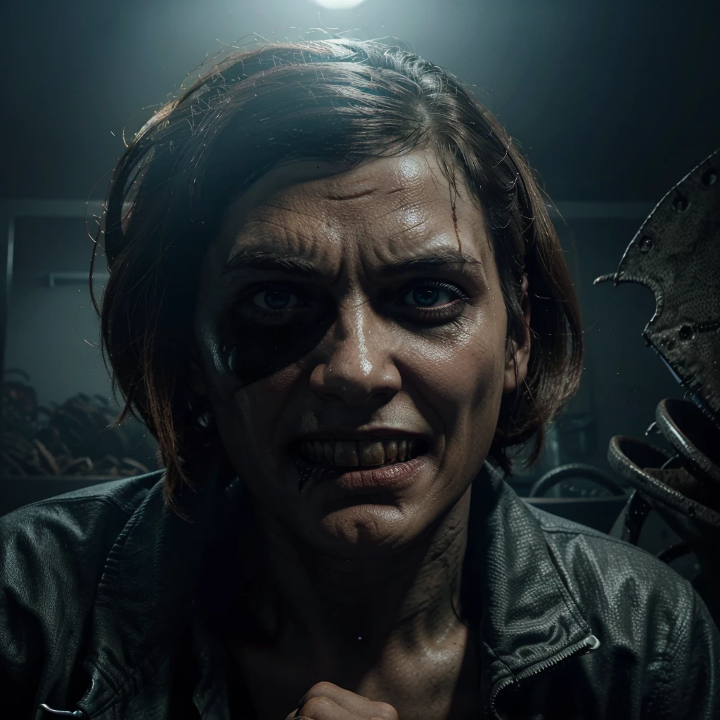 zombified punk woman in a subway, punk aesthetic, horror movie, subway aesthetic, ultra detailed, photorealistic, masterpiece.