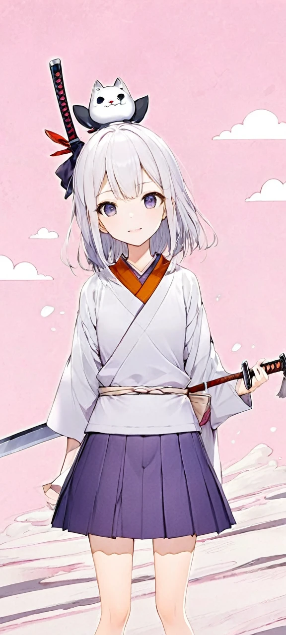 Make him an RPG-style samurai、Give a Japanese sword、