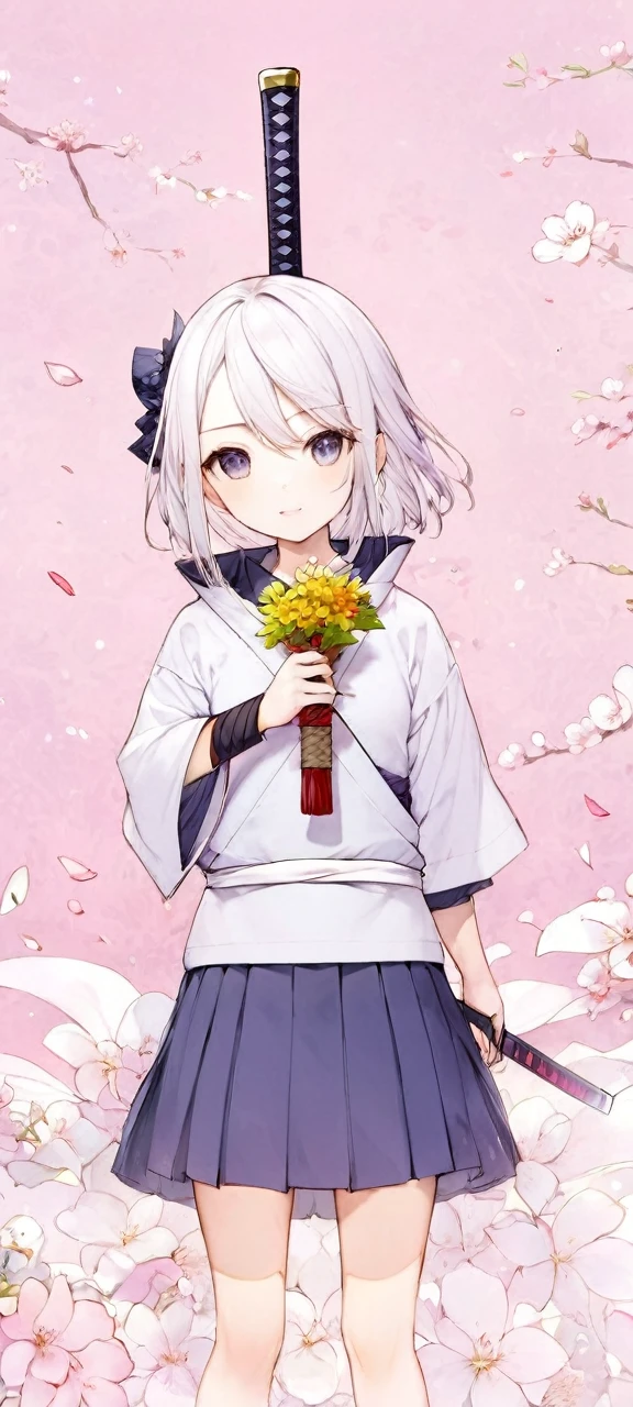 Make him an RPG-style samurai、Give a Japanese sword、